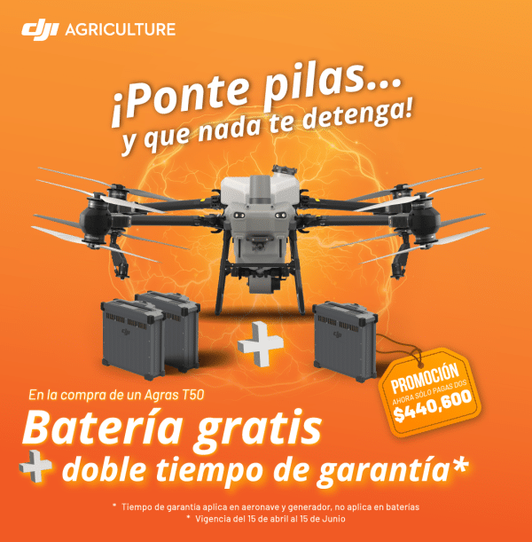 imagen promocional de venta de drones mas bateria gratis y doble tiempo de garantia