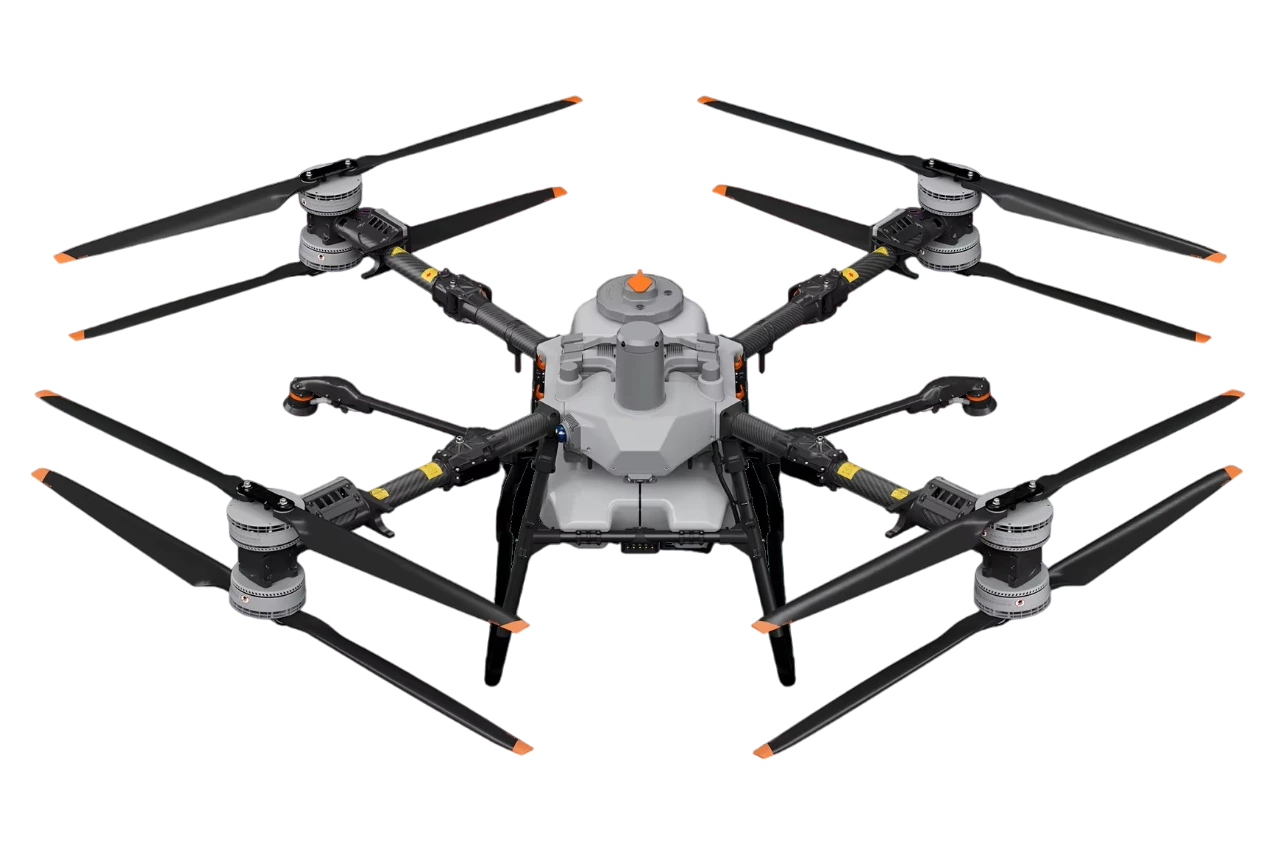 dji agras t100 sin fondo con vista frontal y desplegado