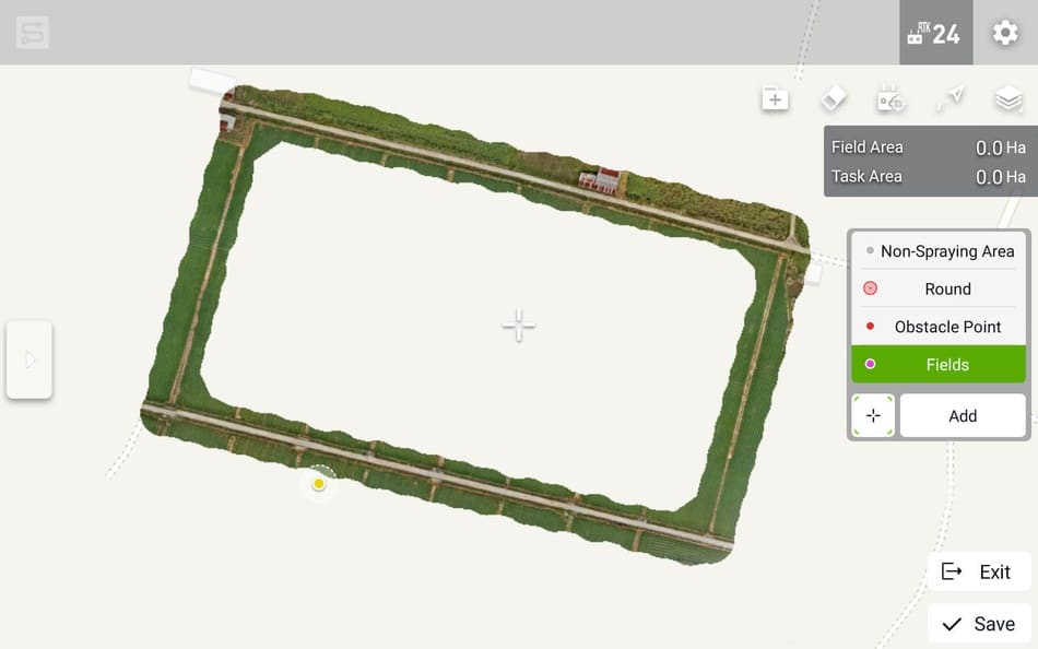 imagen de campo limitado por la tecnologia del dji agras t50