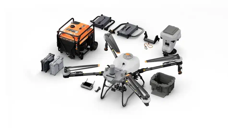 paquete de dji agras t70p con dron incluido, control, remoto , pilas inteligentes, tanque de pulverización, generador
