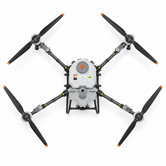 Vista superior del DJI Agras T55 con brazos y hélices desplegados